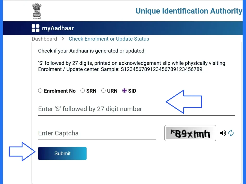 My Aadhaar UIDAI 6 Aadhaar Card Status