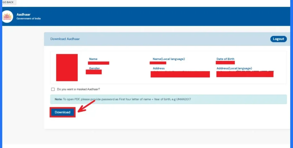 Aadhaar Card Download 2026 8 e-Aadhaar PDF